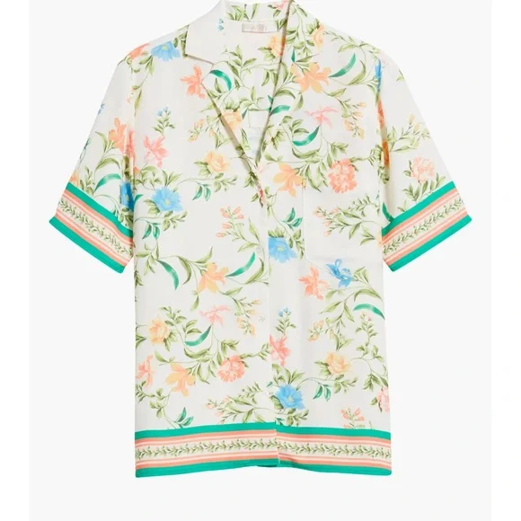 WAYF Carmen Floral Print Camp Shirt + matching shorts - Picture 2 of 10